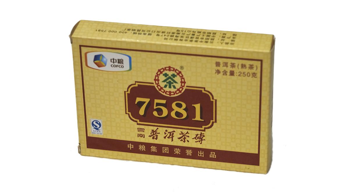 Pressed Rip Pu-erh Tea - Шу пуэр 2011 г. «7581» марки «Чжунча», кирпич 250 г.