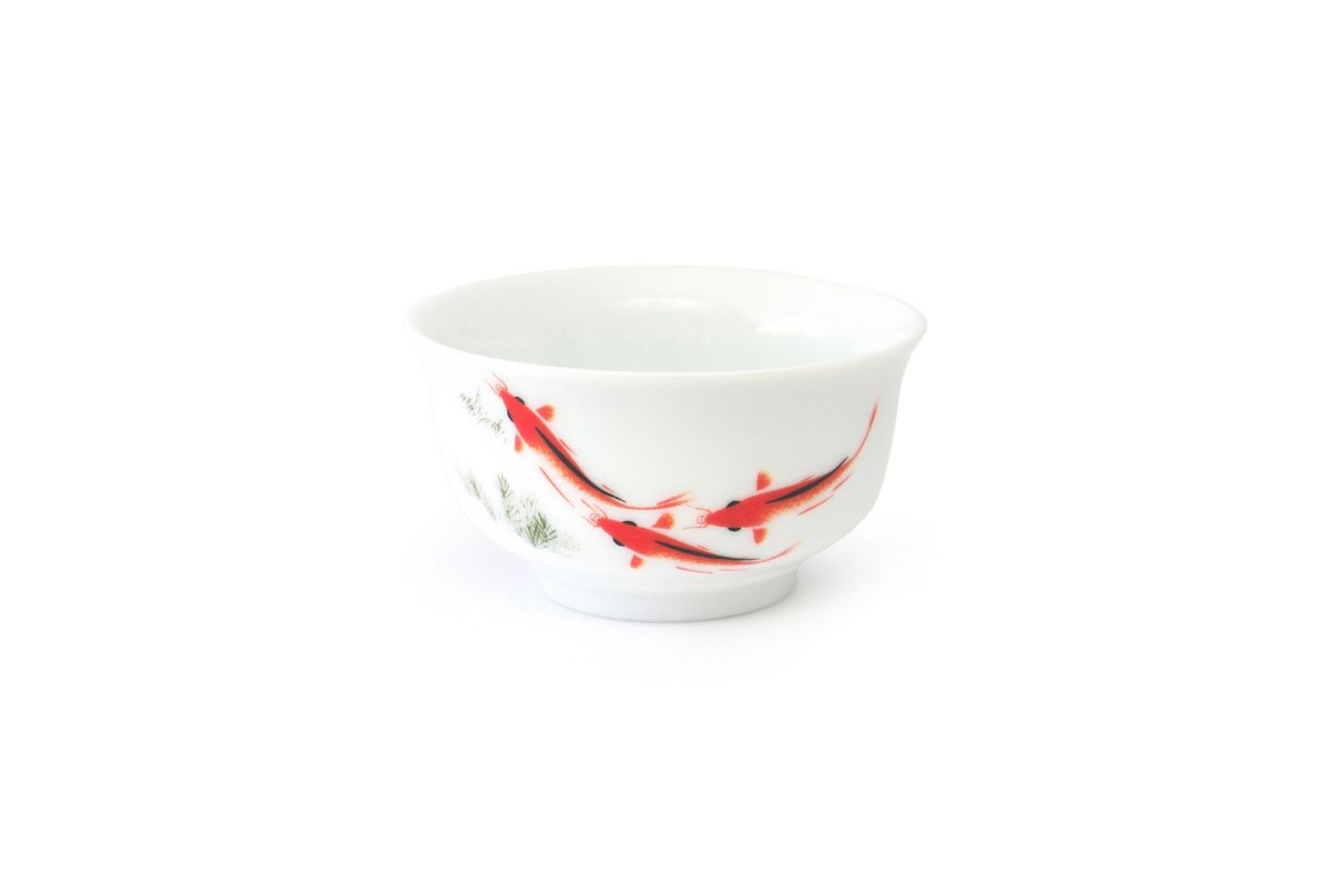 Пиала фарфоровая «Красные карпы», 60 мл. | 茶杯. Price:  rub.