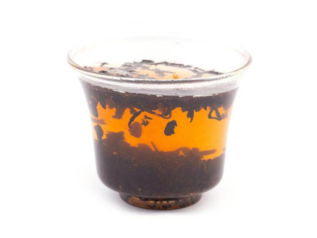 Pressed Rip Pu-erh Tea - Shu puer aged in mandarin "Chennian ju pu cha wu gonghai and chanpin", 