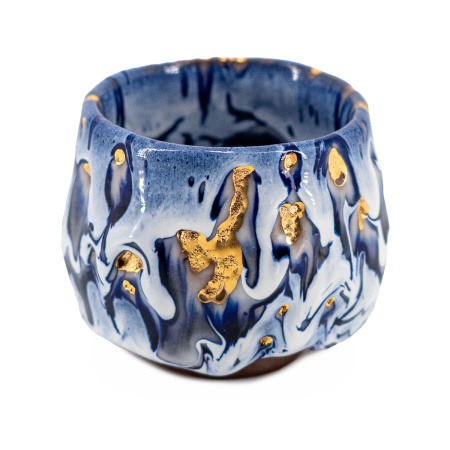 Пиала авторская ручной работы "Лёд и золото" 100 мл | 茶杯. Price: ₽17,587.40 rub.