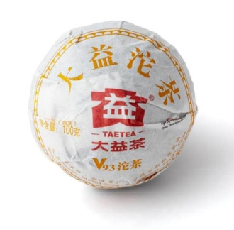 Pressed Rip Pu-erh Tea - Shu Puer 2019 "V93" brand "Dai" plant "Menghai" 100 g