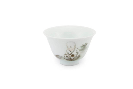 Porcelain bowl "Calm morning" hand-painted by master "Yu Jiyong", 60 ml. | 茶杯. Price: ₽20,430 rub.