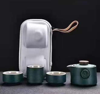 Malachite Travel Tea Set with Pouch. Price:  rub.