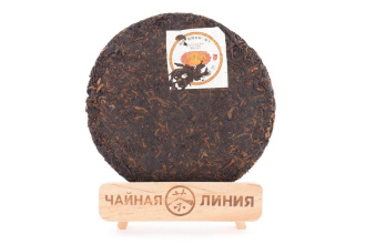 Pressed Rip Pu-erh Tea - Шу пуэр 2012 г. «Золотые иглы старых деревьев» завода «Баньчжан лаошу» 357 г, 