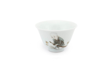Porcelain bowl "Noble Labor" hand-painted by master "Yu Jiyong", 60 ml. | 茶杯. Price: ₽20,430 rub.