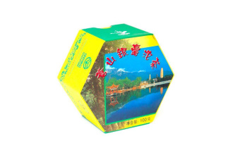 Pressed Raw Pu-erh Tea - Sheng pu-erh 2006 "Cangshan Yinhao" brand "Pine and Crane" factory "Xiaguan" 100 g, 