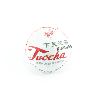 Pressed Rip Pu-erh Tea - Шу пуэр 2019 г. "Сягуань точа" марки «Сосна и журавль» завода «Сягуань» гнездо 250 г., 