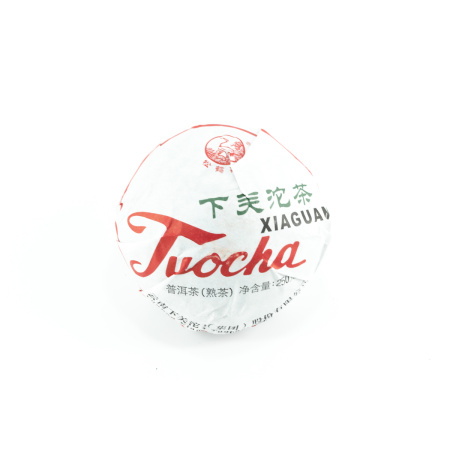 Pressed Rip Pu-erh Tea - Шу пуэр 2019 г. "Сягуань точа" марки «Сосна и журавль» завода «Сягуань» гнездо 250 г., 