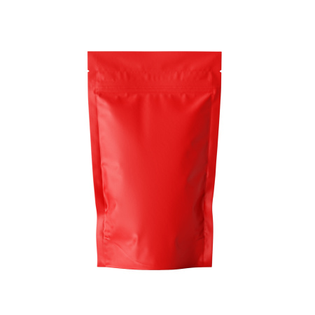 Doy-pack bag, metallized, red matte, with zip-lock, 140*205*40. Price:  rub.