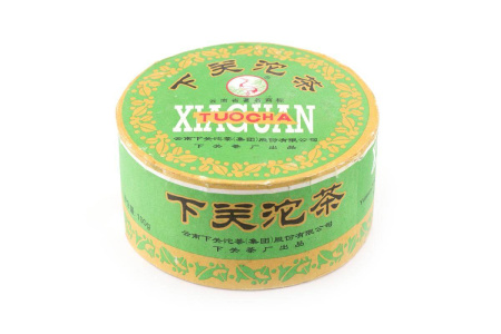 Pressed Raw Pu-erh Tea - Sheng pu-erh 2006 "Premium grade" of the "Pine and Crane" brand from the "Xiaguan" plant, 100 g, 