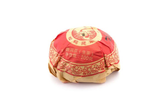Pressed Raw Pu-erh Tea - Шэн пуэр 2017 г. «Люкс» марки «Сосна и журавль» завода «Сягуань» гнездо 100 г, 