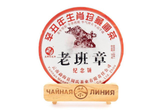 Pressed Rip Pu-erh Tea - Shu Puer 2021 "Laobanzhang" of the "Zhoushi" factory 357 g