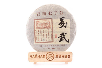 Pressed Rip Pu-erh Tea - Shu Pu-erh 2015 "Yiwu" from the "Zhoushi" plant, 357 g