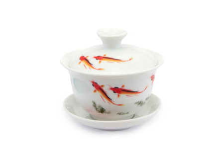 Гайвань фарфоровая «Красные карпы», 200 мл.. Price: ₽940 rub.