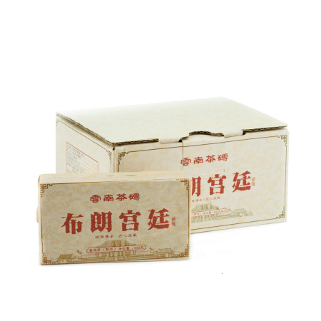 Pressed Rip Pu-erh Tea - Шу пуэр 2013 г. "Булан гунтин" завода "Чжоуши" кирпич 100 г, 