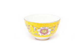 Пиала фарфоровая "Желтый орнамент", 70 мл. | 茶杯. Price: ₽400 rub.
