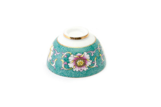 Пиала фарфоровая "Изумрудный орнамент", 70 мл. | 茶杯. Price: ₽400 rub.