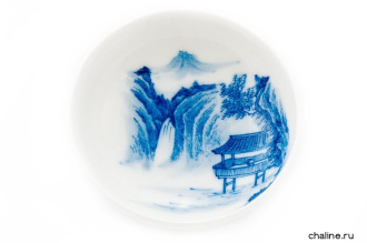 Пиала фарфоровая ручной росписи "Пагода у водопада", 70 мл | 茶杯. Price: ₽4,890 rub.
