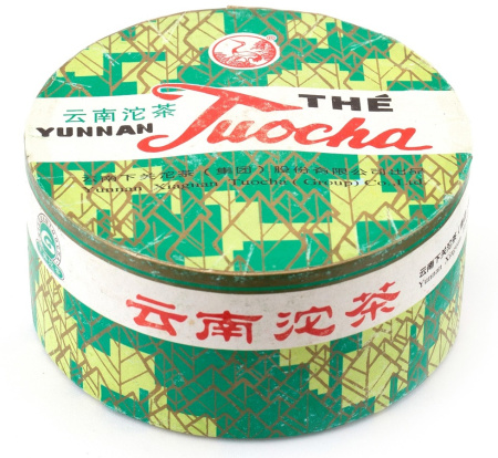 Pressed Rip Pu-erh Tea - Шу пуэр 2007 г. «Люкс» марки "Сосна и журавль" завода "Сягуань" гнездо 100 г, 