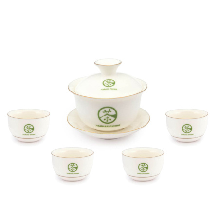 A set of gaiwan and 4 teacups "Tea Line"|Discounted sets