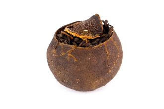 Pressed Rip Pu-erh Tea - Шу пуэр в мандарине "Золотая лошадь", 