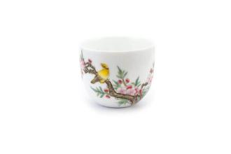 Фарфоровая пиала «Канарейка и сакура» ручной росписи, 130 мл. | 茶杯. Price: ₽11,940 rub.