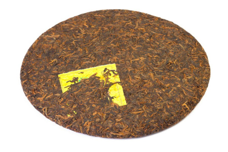Pressed Rip Pu-erh Tea - Шу пуэр 2014 г. «Лаошу цзинья гунча» марки «Кайшуньхао» 357 г, 
