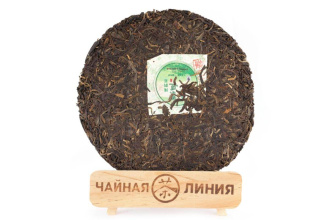 Pressed Raw Pu-erh Tea - Шэн пуэр 2009 г. "Чистое сырьё с гор Цзинмай" завода "Чашуван" 357 г, 