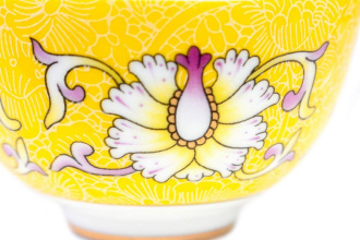 Пиала фарфоровая "Желтый орнамент", 70 мл. | 茶杯. Price: ₽400 rub.