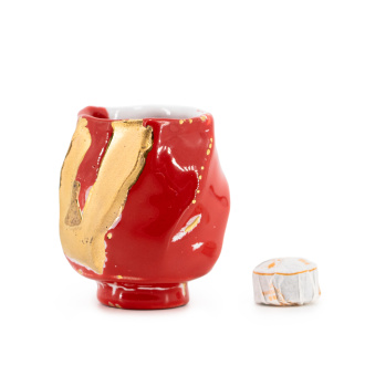 Ceramic bowl Sino "White and red" by master Huang Ronghua, 130 ml | 茶杯. Price: ₽20,630 rub.