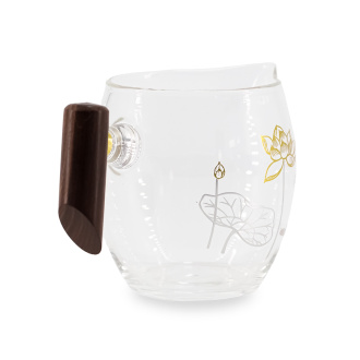 Glass chahai with wooden handle "Sacred flower", 350 ml.. Price: ₽2,400 rub.