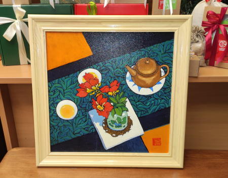 "Time Between Petals," oil on canvas, 40x40 cm. Nikolai Leushin. Price: ₽5,000 rub.