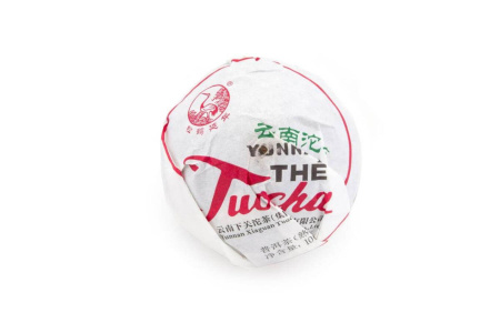 Pressed Rip Pu-erh Tea - Shu puer 2018 "Lux" brand "Pine and Crane" factory "Xiaguan" nest 100 g, 