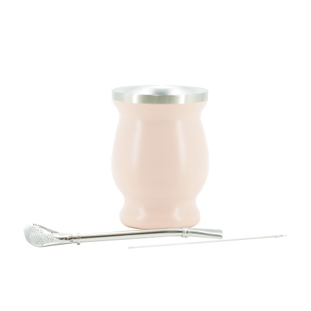 Mate Calabash with Bombilla and Cleaning Brush "Coral Blush" 300 ml. Price: ₽2,320 rub.