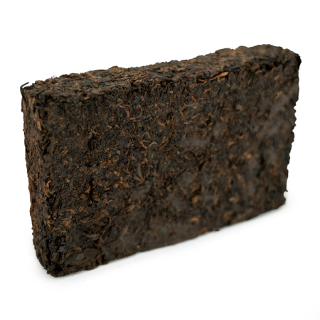 Pressed Rip Pu-erh Tea - Shu Pu'er 2022 "Pressed brick of Pu'er tea" of the "Sacred Flame" brand from the "Xiaguan" factory, 250 g, 