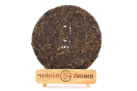 Pressed Raw Pu-erh Tea - Sheng pu-erh 2020 "Golden Banzhang" brand "Kaishunhao" 357 g, 