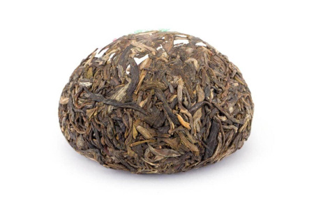 Pressed Raw Pu-erh Tea - Sheng puer 2016 "Golden thread" brand "Pine and crane" factory "Xiaguan" nest 100 g, 