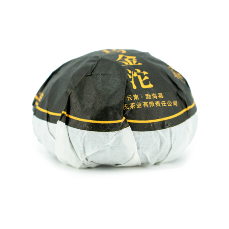 Pressed Rip Pu-erh Tea - Shu Pu-erh 2022 "Black Gold Banzhang" from the Zhoushi factory, 100 g, 