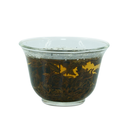Pressed Raw Pu-erh Tea - Sheng pu-erh 2011 "Menghai Chen" brand "Laotongzhi" (Old Comrade) factory "Haiwan" 400 g, 