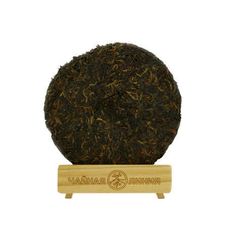 Pressed Raw Pu-erh Tea - Sheng pu-erh 2011 "Menghai Chen" brand "Laotongzhi" (Old Comrade) factory "Haiwan" 400 g, 