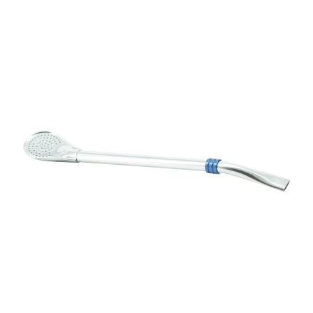 Bombilla for mate (bombilla) metal, with a blue rim in a plastic container. Price: ₽1,230 rub.