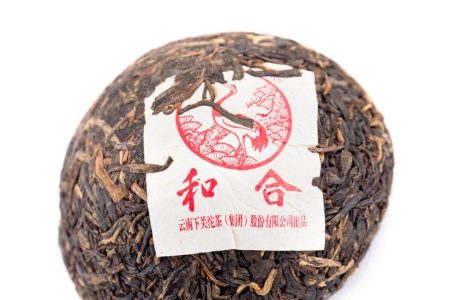 Pressed Raw Pu-erh Tea - Sheng puer 2006 "Harmony" brand "Pine and Crane" factory "Xiaguan" nest 125 g, 