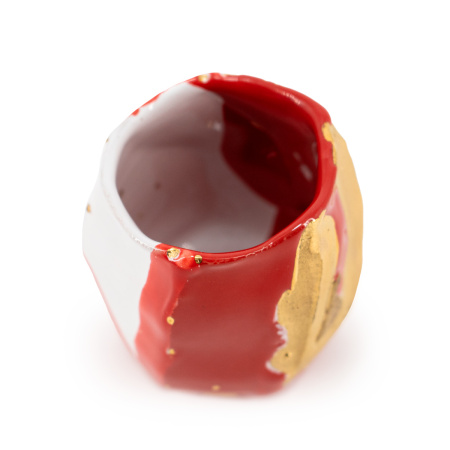 Sino ceramic bowl "White and Red" by master Huang Ronghua, 130 ml | 茶杯. Price: ₽20,630 rub.