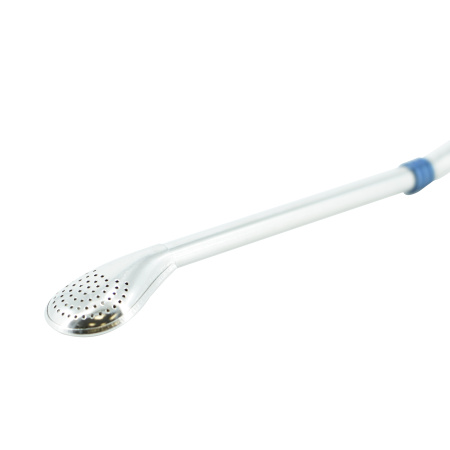 Bombilla for mate (bombilla) metal, with a blue rim in a plastic container. Price: ₽1,230 rub.