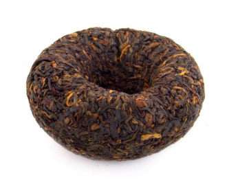 Pressed Rip Pu-erh Tea - Shu Puer 2019 "V93" brand "Dai" plant "Menghai" 100 g, 