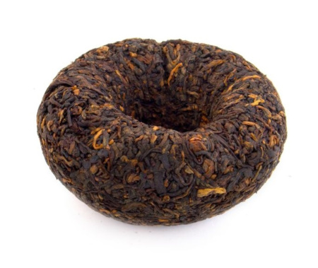 Pressed Rip Pu-erh Tea - Shu Puer 2019 "V93" brand "Dai" plant "Menghai" 100 g, 