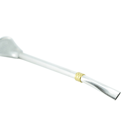 Metal bombilla for mate, with a gold rim in a plastic container. Price: ₽1,230 rub.