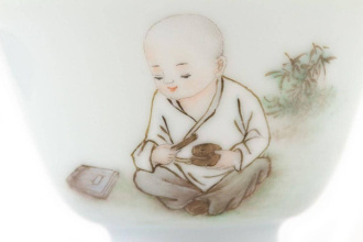 Porcelain bowl "Calm morning" hand-painted by master "Yu Jiyong", 60 ml. | 茶杯. Price: ₽20,430 rub.