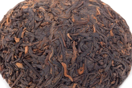 Pressed Rip Pu-erh Tea - Shu pu-erh 2009 "V93" brand "Dai" from the "Menghai" plant 100 g, 
