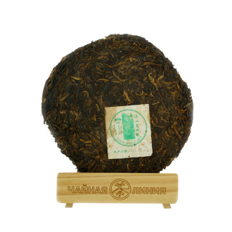 Pressed Raw Pu-erh Tea - Шэн пуэр 2011 г. "Шэньшань Лао Шу" марки "Лаотунчжи" (Старый товарищ) завода "Хайвань" 500 г, 